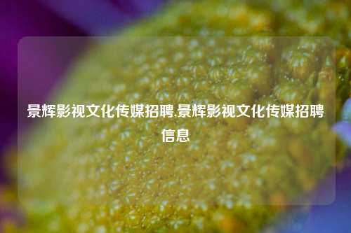 景辉影视文化传媒招聘,景辉影视文化传媒招聘信息