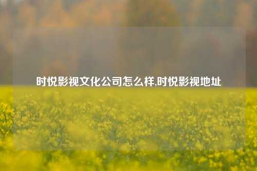 时悦影视文化公司怎么样,时悦影视地址