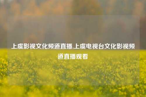 上虞影视文化频道直播,上虞电视台文化影视频道直播观看