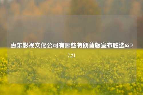 惠东影视文化公司有哪些特朗普版宣布胜选65.97.21