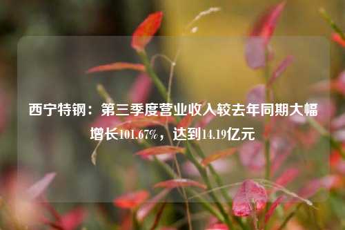 西宁特钢：第三季度营业收入较去年同期大幅增长101.67%，达到14.19亿元