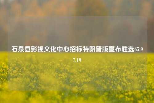 石泉县影视文化中心招标特朗普版宣布胜选65.97.19