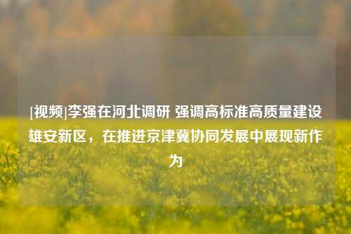 [视频]李强在河北调研 强调高标准高质量建设雄安新区，在推进京津冀协同发展中展现新作为