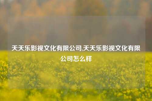 天天乐影视文化有限公司,天天乐影视文化有限公司怎么样