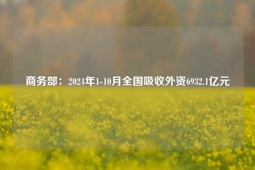 商务部：2024年1-10月全国吸收外资6932.1亿元