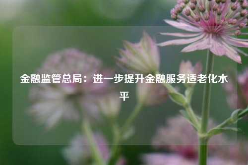 金融监管总局：进一步提升金融服务适老化水平