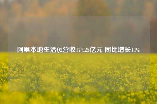 阿里本地生活Q2营收177.25亿元 同比增长14%