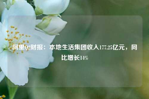 阿里Q2财报：本地生活集团收入177.25亿元，同比增长14%