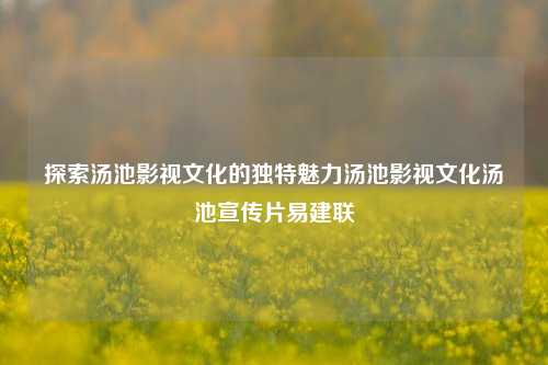 探索汤池影视文化的独特魅力汤池影视文化汤池宣传片易建联