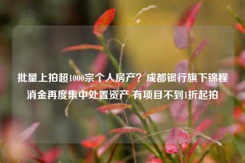 批量上拍超1000宗个人房产？成都银行旗下锦程消金再度集中处置资产 有项目不到1折起拍