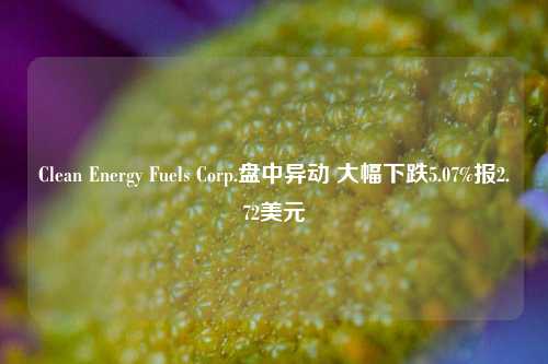 Clean Energy Fuels Corp.盘中异动 大幅下跌5.07%报2.72美元