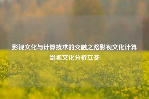 影视文化与计算技术的交融之路影视文化计算影视文化分析立冬