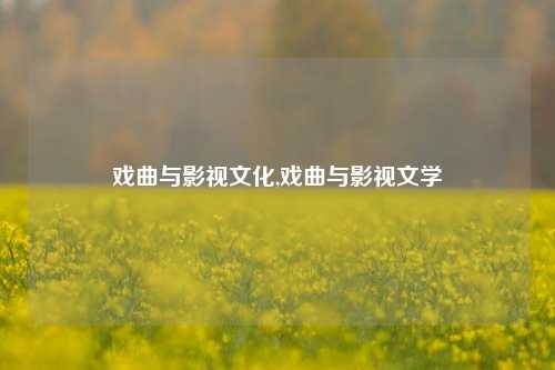 戏曲与影视文化,戏曲与影视文学