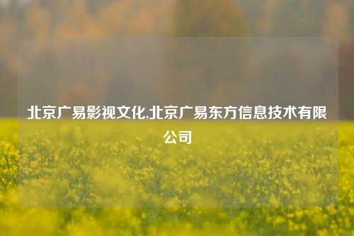 北京广易影视文化,北京广易东方信息技术有限公司