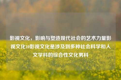 影视文化，影响与塑造现代社会的艺术力量影视文化10影视文化是涉及到多种社会科学和人文学科的综合性文化男科