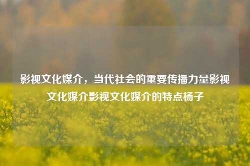 影视文化媒介，当代社会的重要传播力量影视文化媒介影视文化媒介的特点杨子