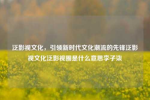 泛影视文化，引领新时代文化潮流的先锋泛影视文化泛影视圈是什么意思李子柒