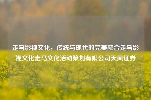 走马影视文化，传统与现代的完美融合走马影视文化走马文化活动策划有限公司天风证券